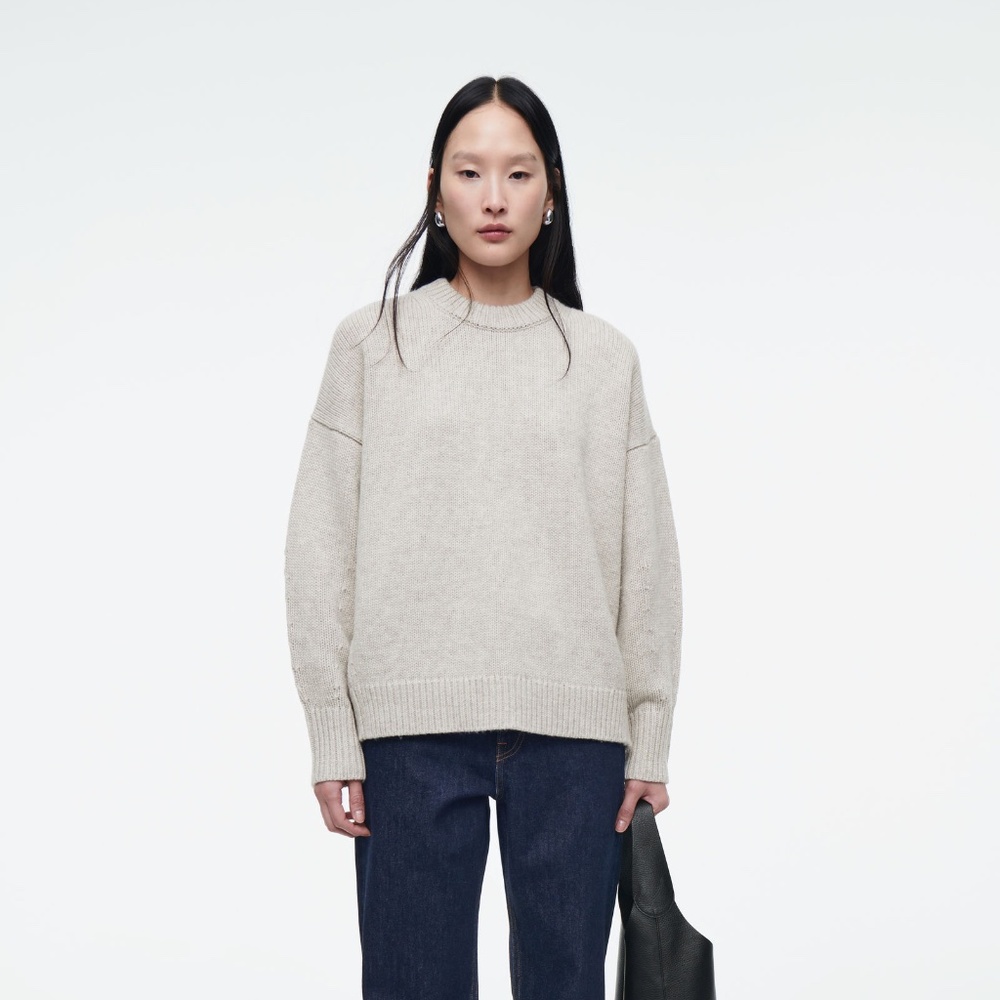 NWT COS Light Beige Chunky Wool Crew Neck Sweater – Size Small